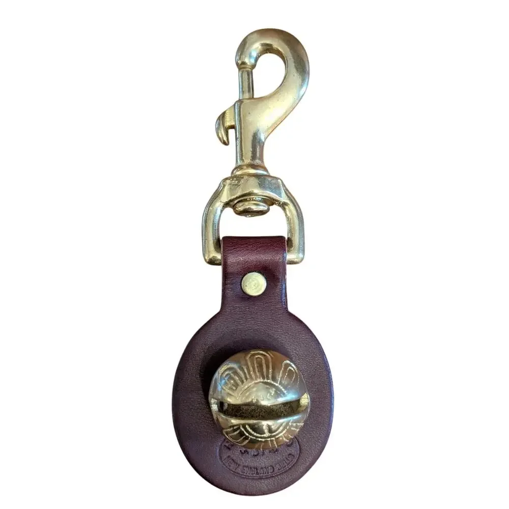 New England Handcrafted Bell-Hiking Bear Bell Clip Leather